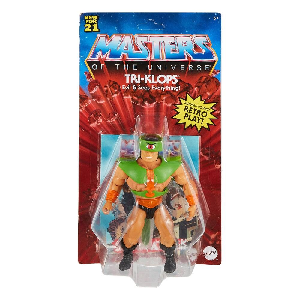 Figura articulada de 14 cm del personaje TRI-KLOPS MASTERS DEL UNIVERSO ORIGINS de Mattel