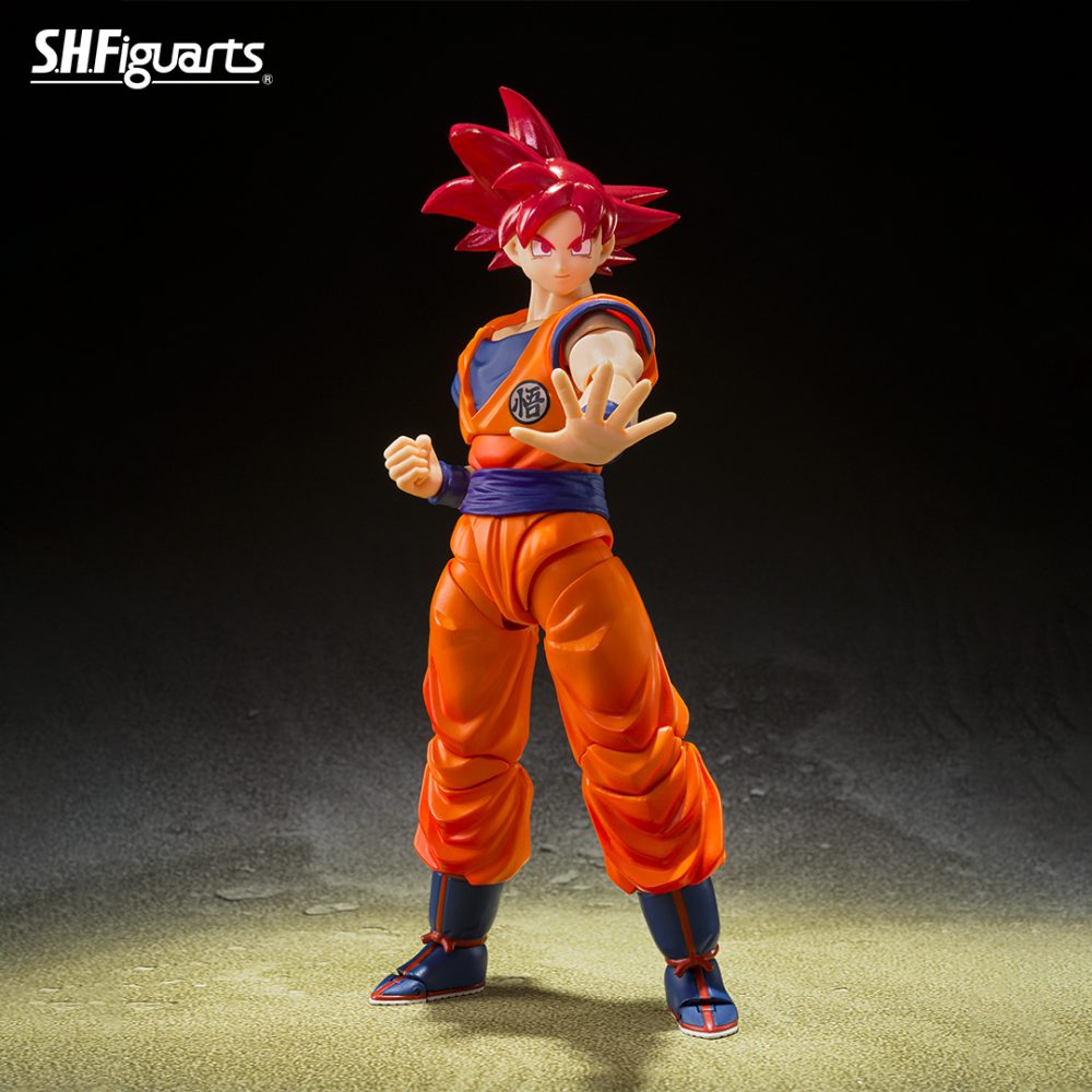 Una figura de acción de alta calidad de Son Goku Super Saiyan God saiyan god of virute SH Figuarts ¡Añade esta joya a tu colección hoy mismo!