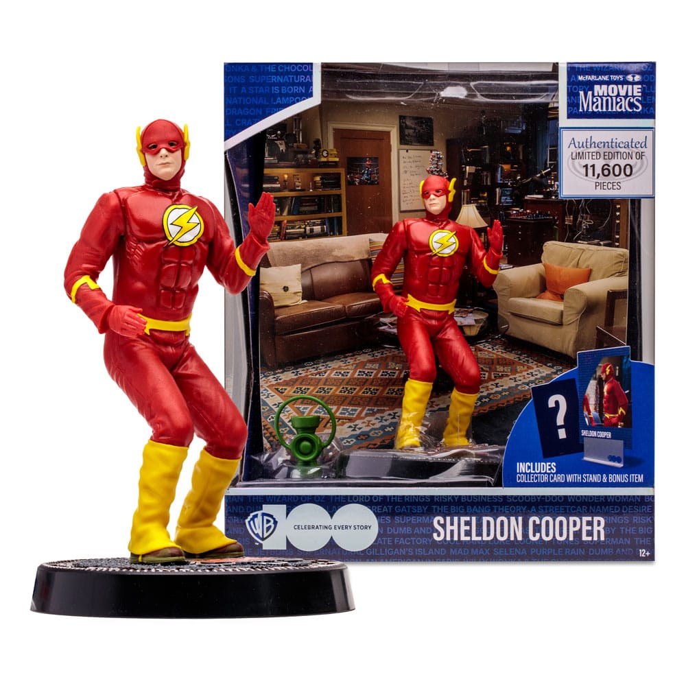 Figura de 16 cm sobre Sheldon Cooper The Flash Big Band de la marca Mcfarlane.