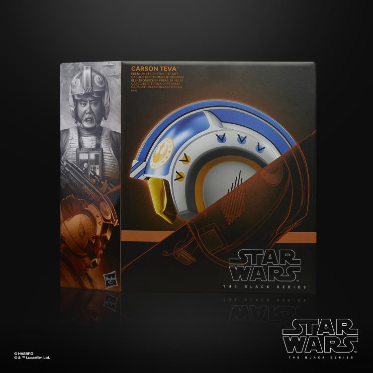 Réplica escala 1:1 del Casco electrónico Carson Teva Black Series de Star Wars del fabricante Hasbro.
