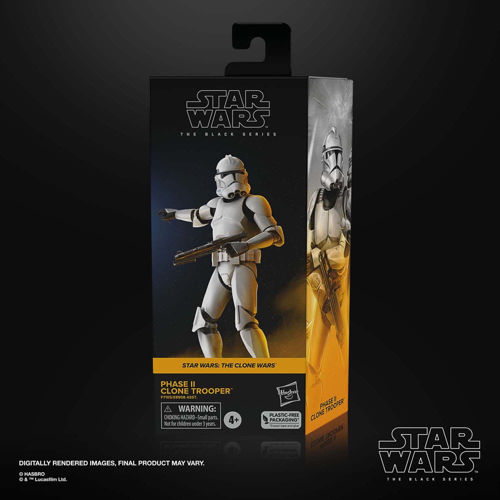 Figura de acción de Star Wars del pesonaje Phase II Clone Trooper Black Series Star wars