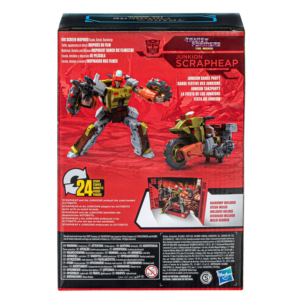 Une a tus personajes favoritos de todo el mundo de los robots Transformers en tu colección con la figura de acción 86-24 Junkion Scraphead.