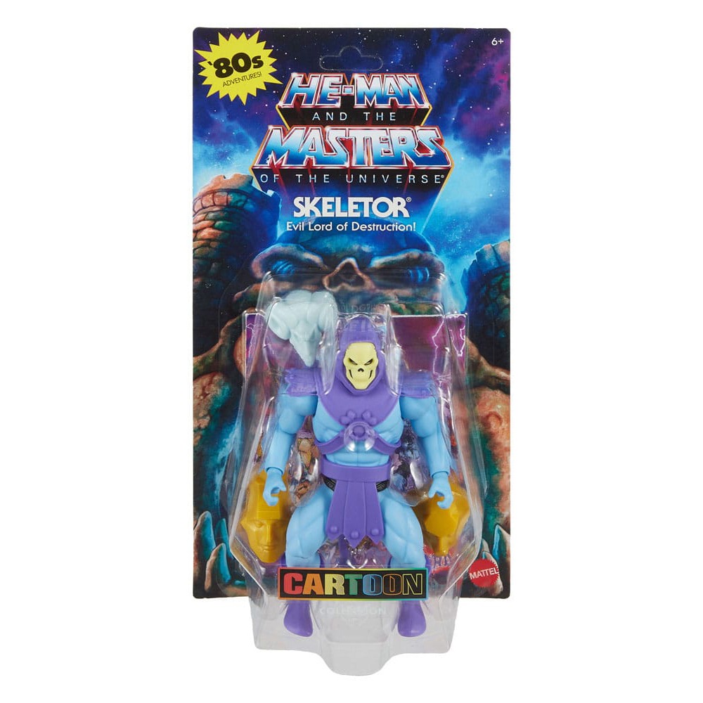 Figura de acción de 14 cm del personaje SKELETOR CARTOON COLLECTION de la franquicia de Masters del universo del fabricante Mattel.