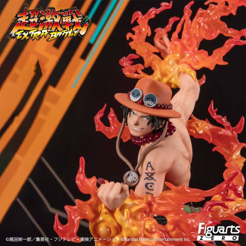 Tamashii Nations presenta, dentro de la colección Figuarts Zero, la figura de Portgas D. Ace -One Piece Bounty Rush 5th Anniversary Version Extra Battle . Mide 17 cm y está basada en el personaje del anime "One Piece". Incluye efectos.