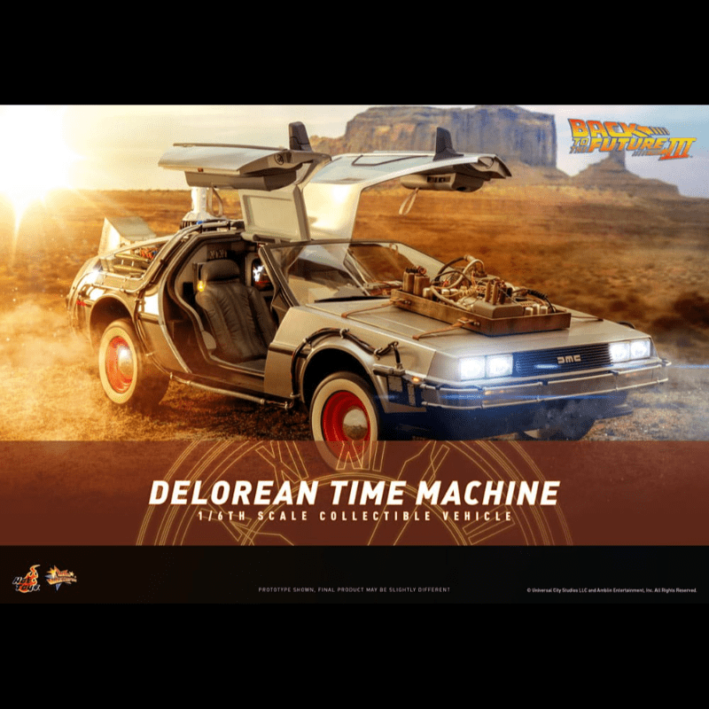 Vehículos Regreso al futuro Vehículo con iluminación de la película ´Regreso al Futuro III´ en escala 1/6, longitud aprox. 25 x 35 x 72 cm. Pilas no incluidas.