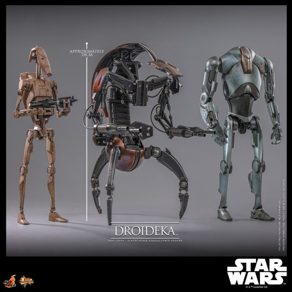 Figura de acción articulada de 30 cm del personaje MASTERPIECE DROIDEKA STAR WARS HOT TOYS 1/6 de HOT TOYS