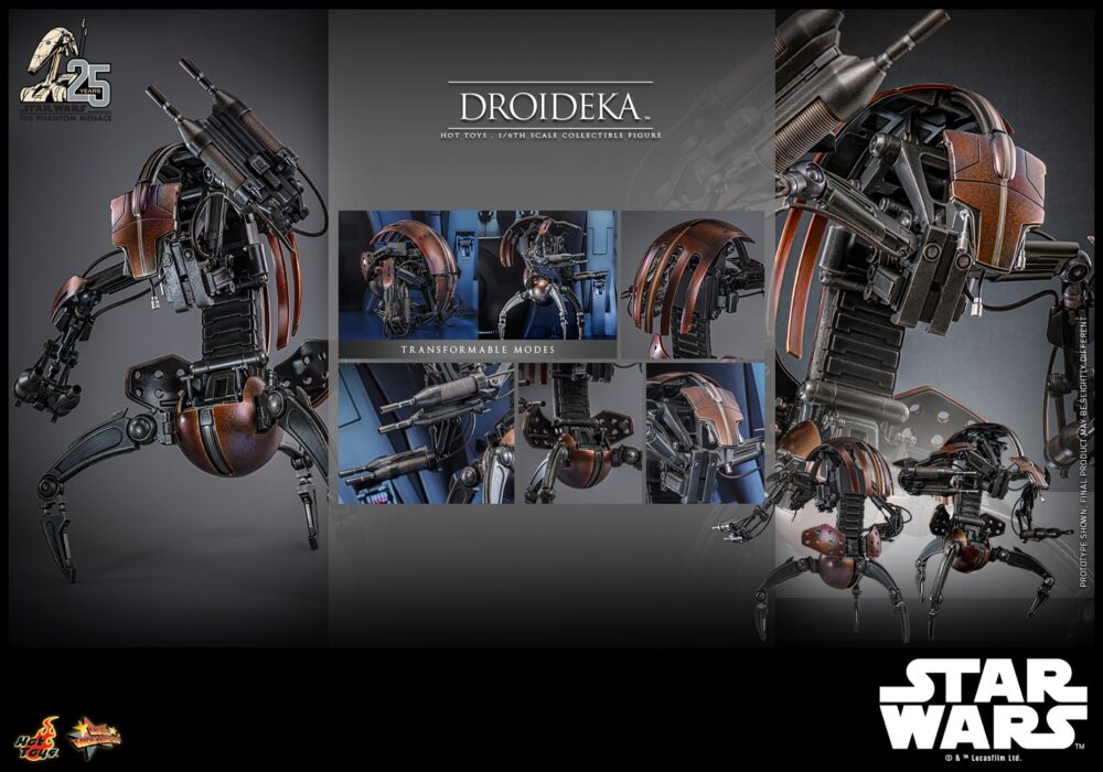 Figura de acción articulada de 30 cm del personaje MASTERPIECE DROIDEKA STAR WARS HOT TOYS 1/6 de HOT TOYS