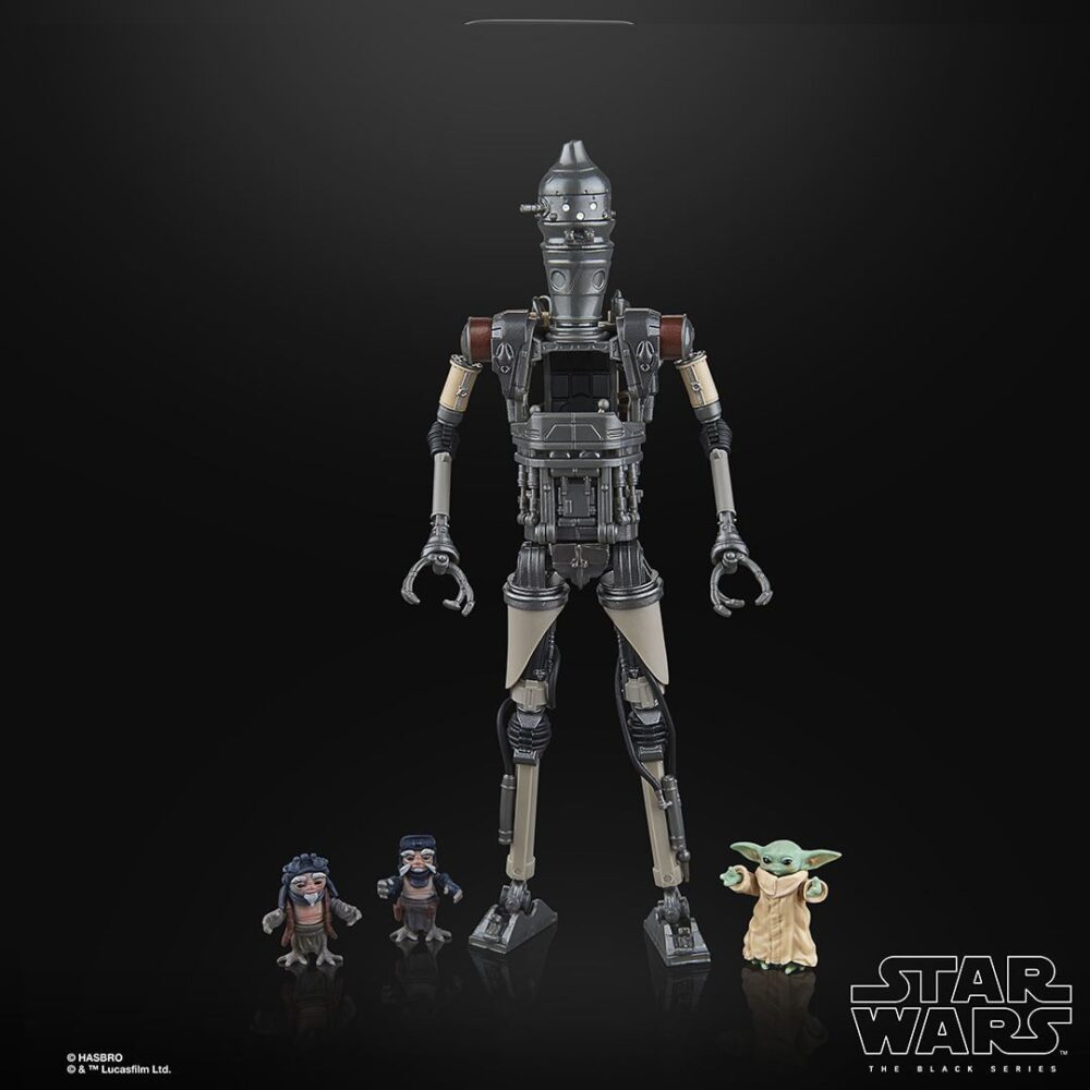 4 Figuras de acción articuladas de esacla12 pulgadas de los personaje IG-12 AND GROGU BLACK SERIES STAR WARS de HASBRO