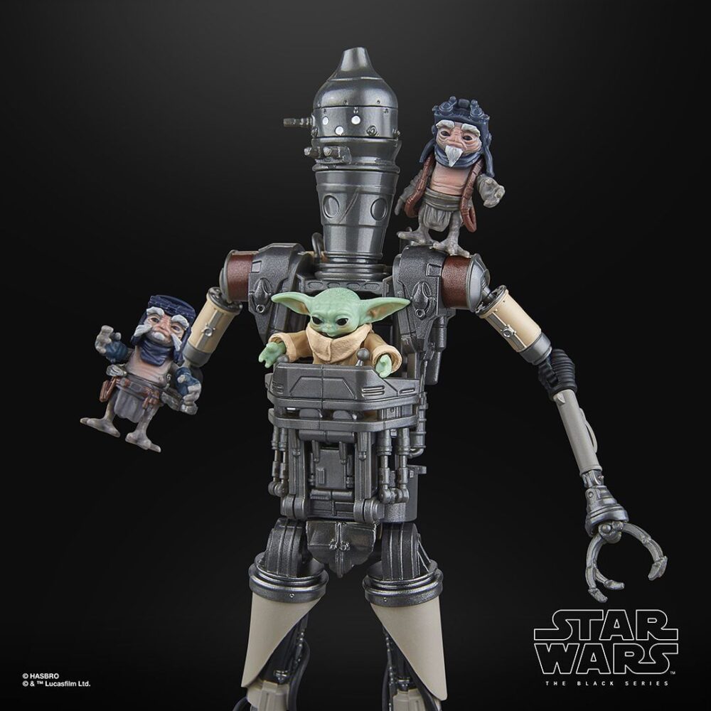 4 Figuras de acción articuladas de esacla12 pulgadas de los personaje IG-12 AND GROGU BLACK SERIES STAR WARS de HASBRO