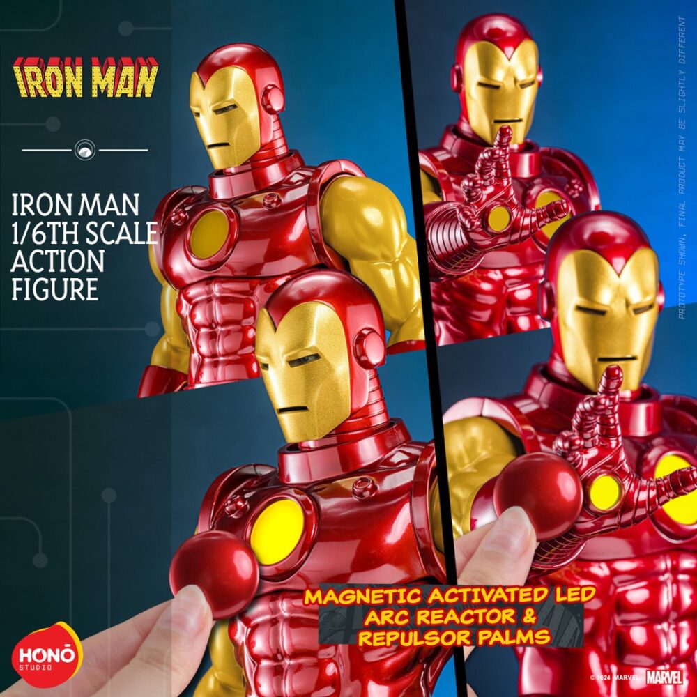 Figura articulada de acción de 30 cm del personaje IRON MAN MARVEL CÓMICS HONO STUDIOS 1/6 de HONO STUDIOS