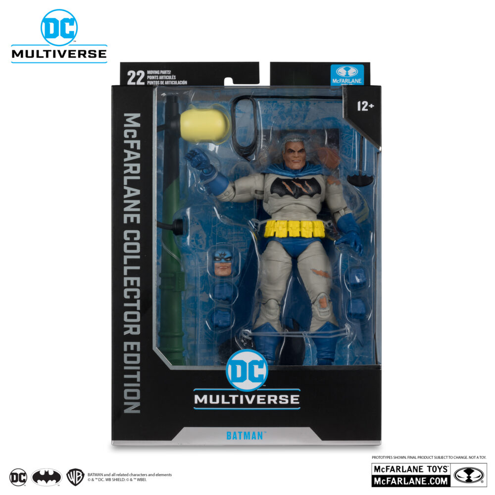 Figura de acción artiuclada de 17 cm del personaje BATMAN BATTLE DAMAGE DC MULTIVERSE de MCFARLANE TOYS