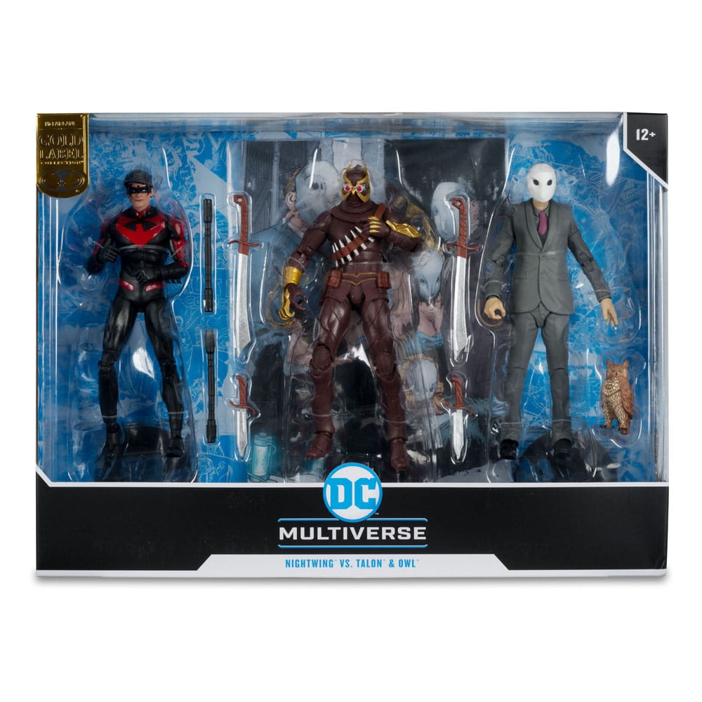 Pack de trs figuras de acción articuladas de los personajes (BATMAN: THE COURT OF OWLS) de MCFARLANE TOYS