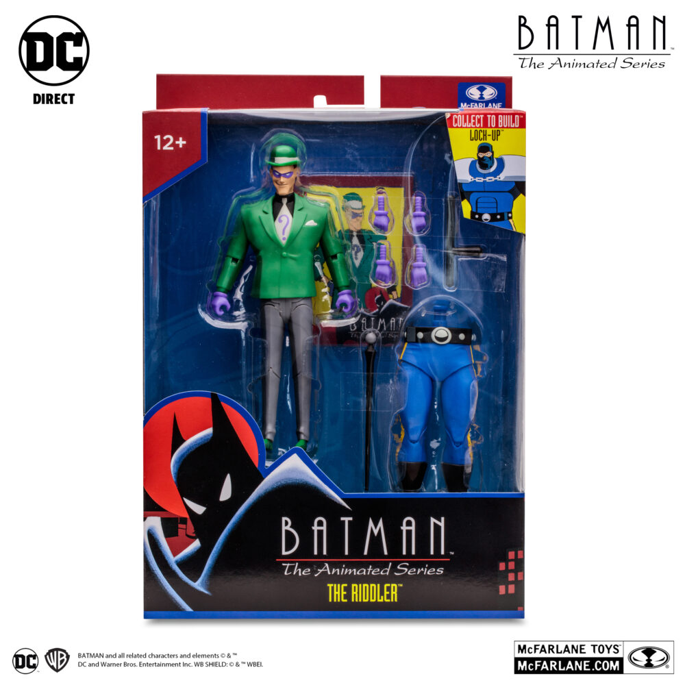 Figura de acción articulada de 15 cm del personaje THE RIDDLER ANIMATED SERIES (BAF LOCK-UP) de MCFARLANE TOYS