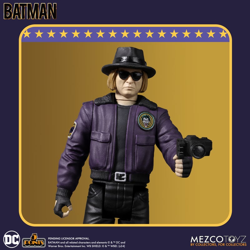 Figura de acción articulada de 13 cm del personaje JOKER, UNIVERSO BATMAN 1989 de MEZCO TOYS