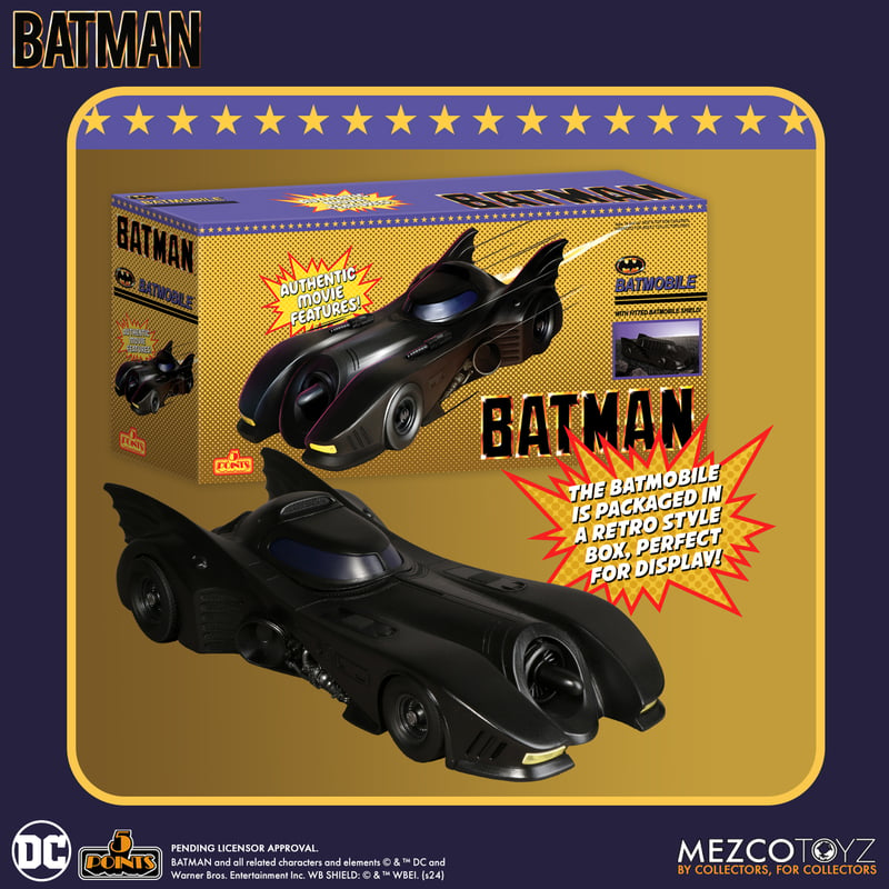 Vehículo BATMOBILE, UNIVERSO BATMAN 1989 MEZCO TOYS