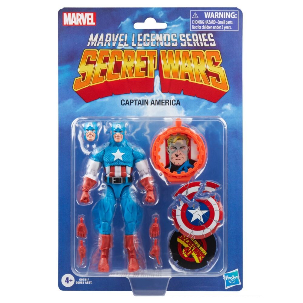 Figura de acción articulada del personaje CAPITAN AMERICA SECRET WARS MARVEL LEGENDS SERIES de HASBRO