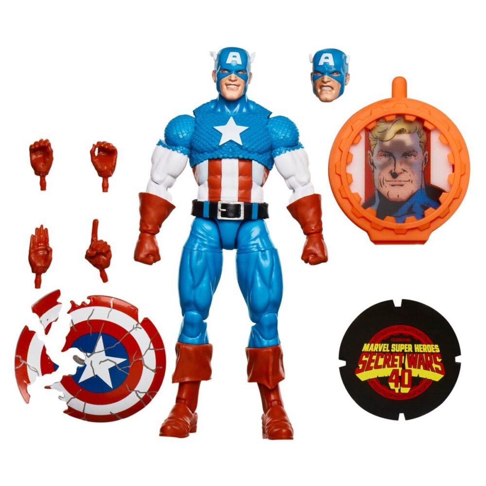 Figura de acción articulada del personaje CAPITAN AMERICA SECRET WARS MARVEL LEGENDS SERIES de HASBRO