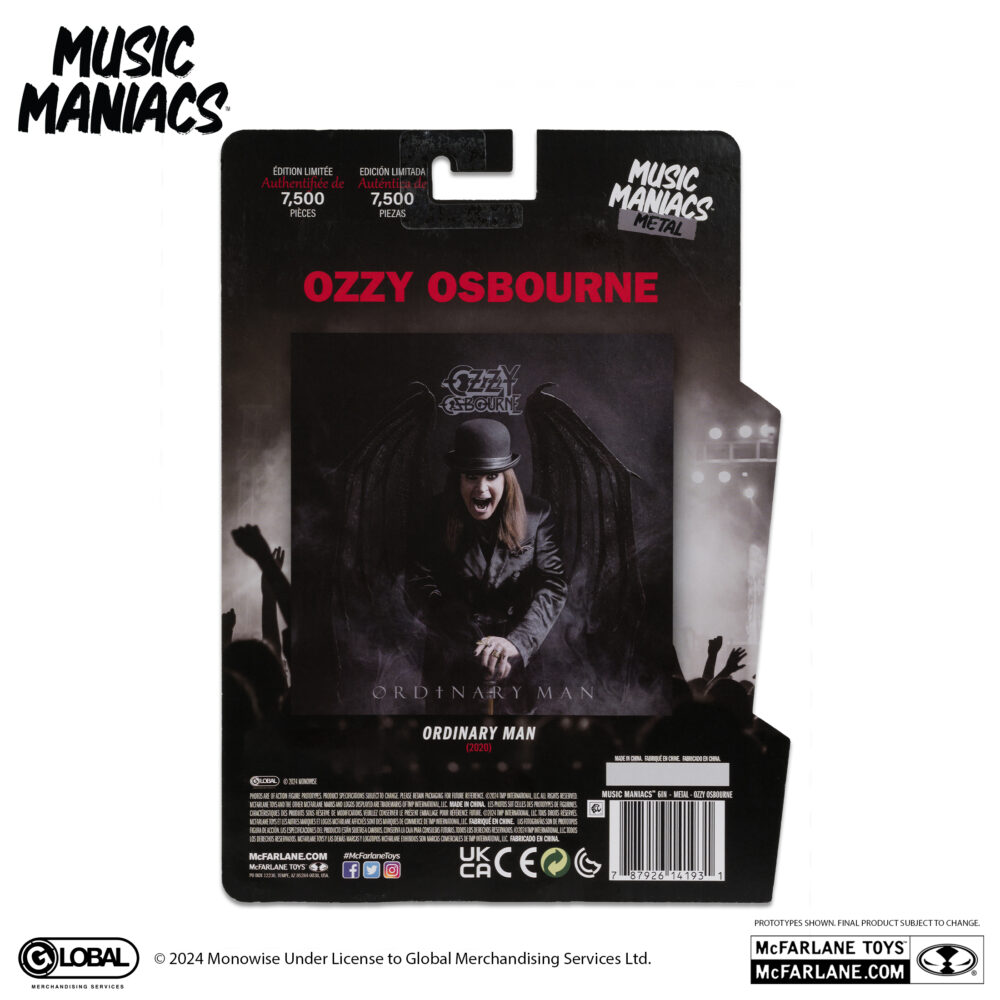 Figura de acción artriculada de 16 cm del personaje OZZY OSBOURNE (MUSIC MANIACS METAL) de MCFARLANE TOYS