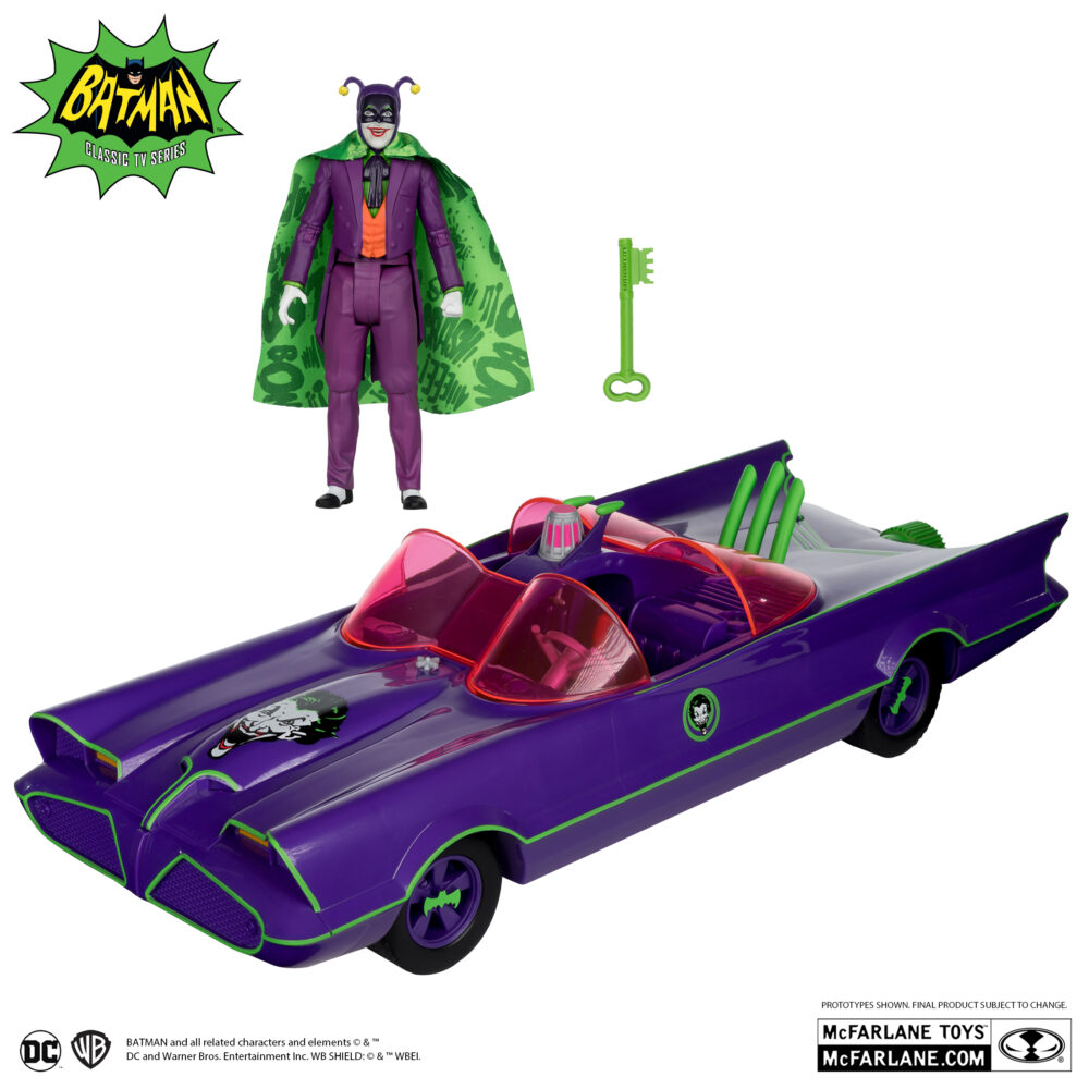 Figura y vehículo escala 1/12 de BATMOBILE & THE JOKER (BATMAN 66´ CÓMIC) RETRO de MCFARLANE TOYS