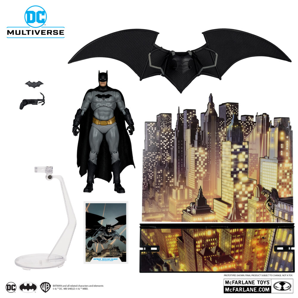 Figura de acción de 17 cm del personaje BATMAN WITH BAT-GLIDER DC MULTIVERSE GOLD LABEL de la marca MCFARLANE TOYS