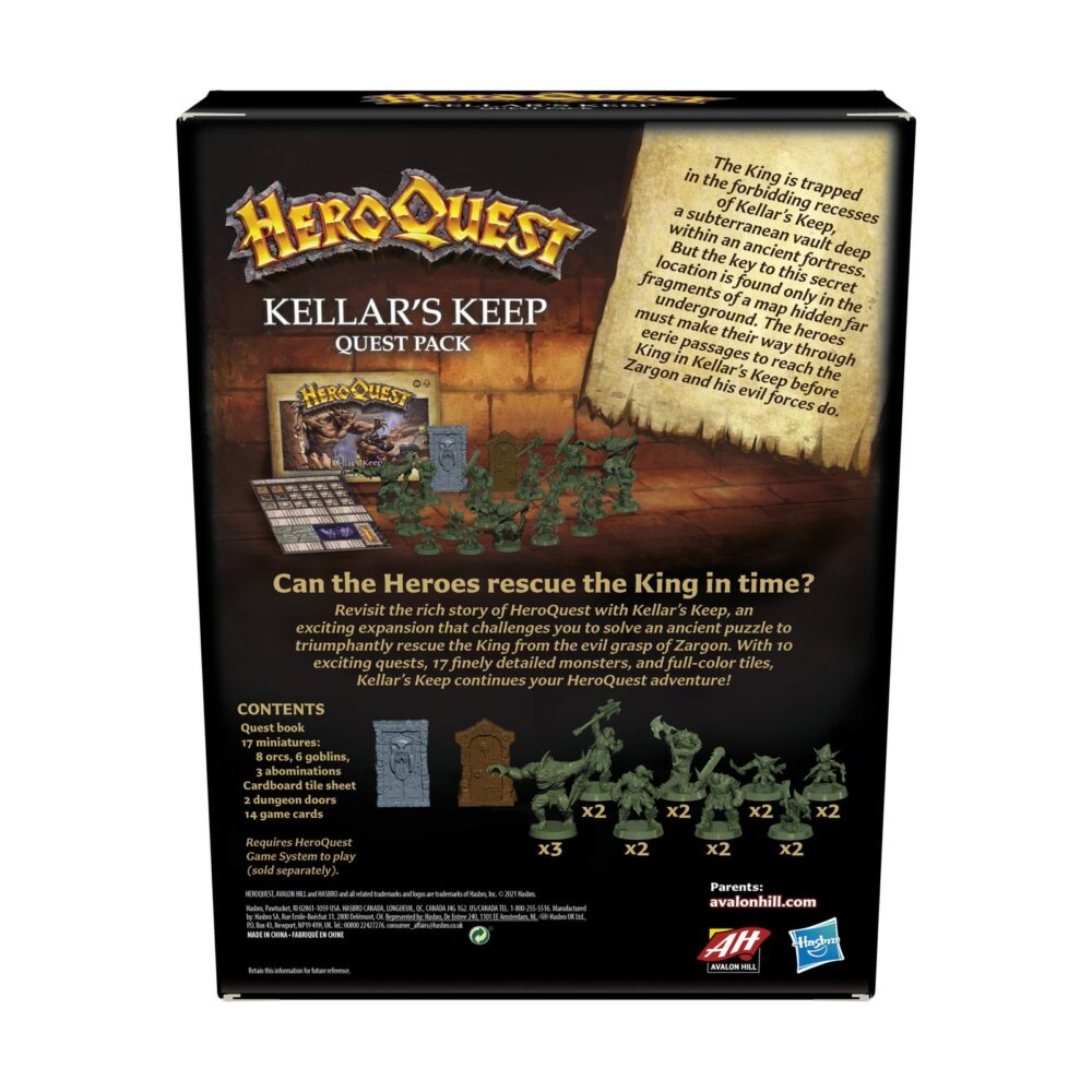 Pack de expansión del juego HEROQUEST de RETURN OF WITCH LORD QUEST PACK ENGLISH de HASBRO