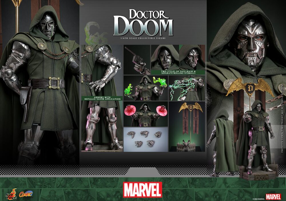 Figura de acción articulada de 30 cm del personaje DOCTOR DOOM COMIC MASTERPIECE 16 HOT TOYS de SIDESHOW