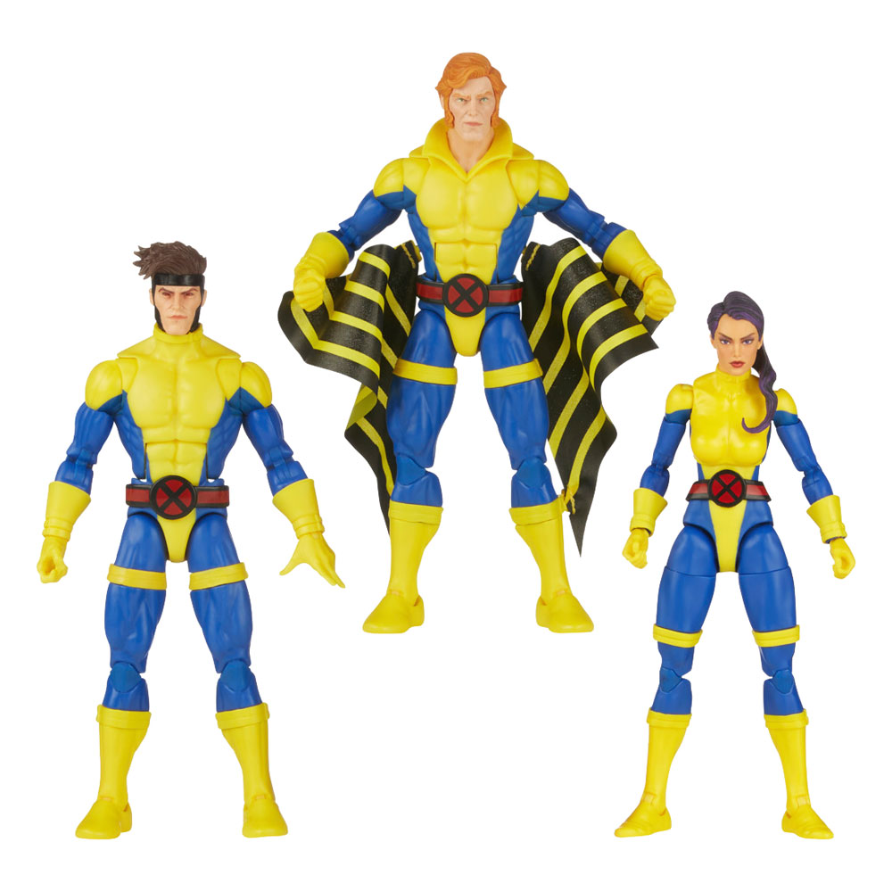 Pack de 3 figuras de acción articuladas de 16 cm de los personajes GAMBITO, MARVEL´S BANSHEE Y PSYLOCKE MARVEL LEGENDS PACK de HASBRO