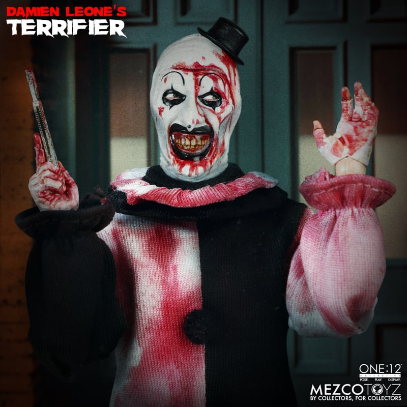 Figura de acción articulada de 16 cm del personaje ART THE CLOWN TERRIFIER ONE:12 COLLECTIVE MEZCO TOYS de MEZCO TOYS