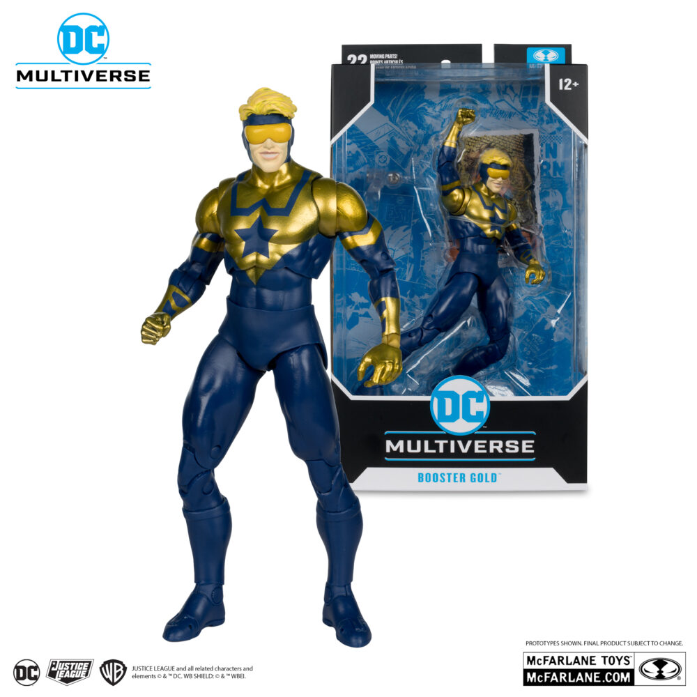 Figura de acción articulada de 16 cm del personaje BOOSTER GOLD (FUTURES END) DC MULTIVERSE de MCFARLANE TOYS