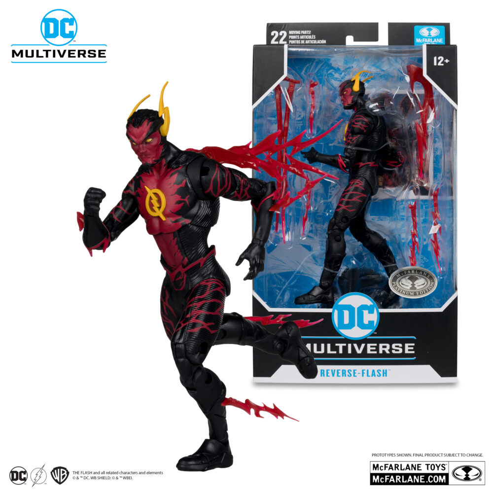 Figura de acción articulada de 16 cm del pesonaje REVERSE-FLASH PLATINUM EDITION DC MULTIVERSE de MCFARLANE TOYS