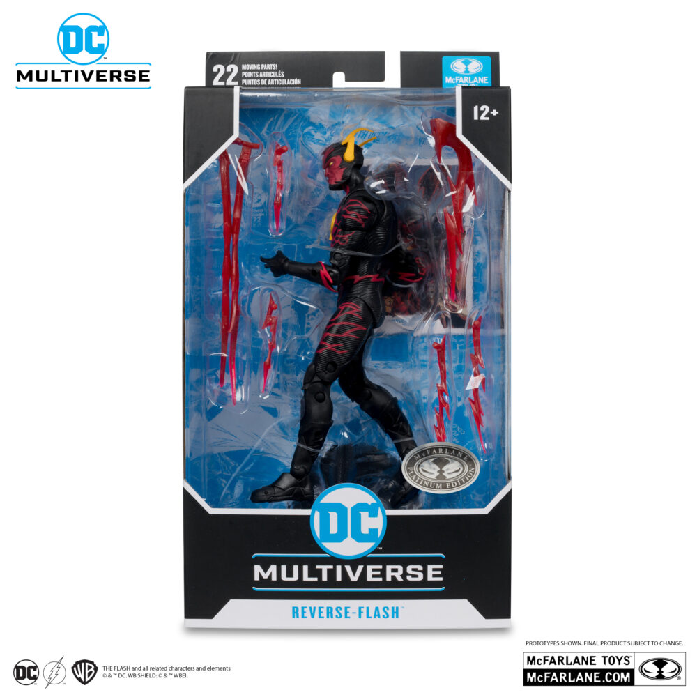 Figura de acción articulada de 16 cm del pesonaje REVERSE-FLASH PLATINUM EDITION DC MULTIVERSE de MCFARLANE TOYS