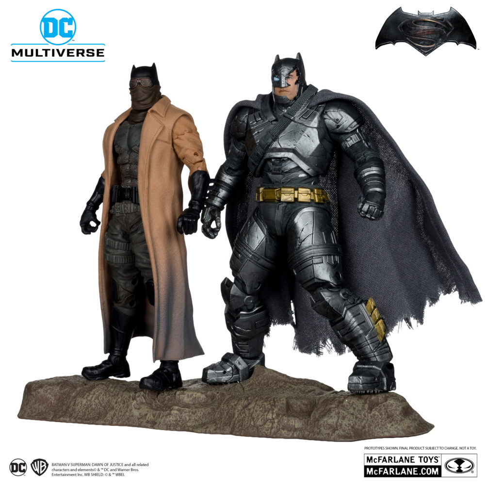 Pack de dos figuras de accion articuladas de 17 cm de los personaje BATMAN ARMOR SUIT AND BATMAN KNIGHTMARE COLLECTOR EDITION GOLD LABEL de MCFARLANE TOYS