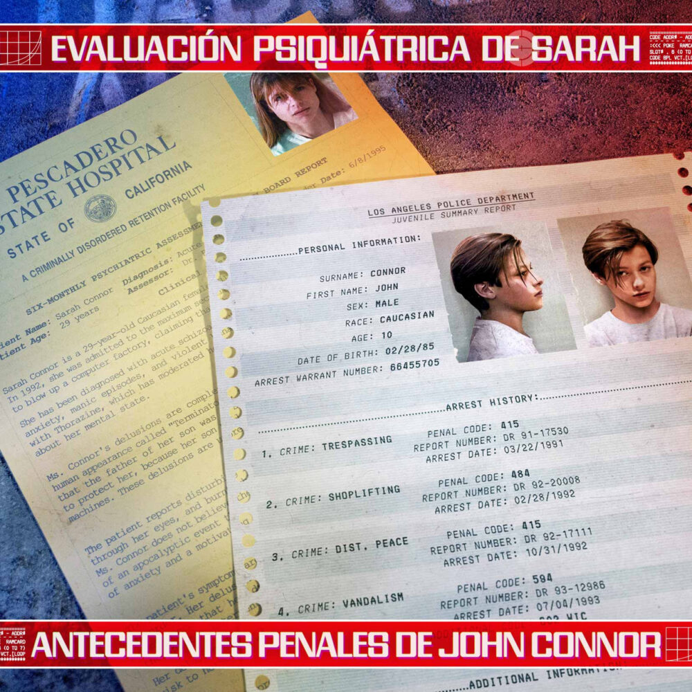 TERMINATOR THE CONNOR FILES KIT DOCTOR COLLECTOR. Sumérgete en el apocalipsis y únete a la resistencia con este exclusivo set inspirado en las dos películas que lo empezaron todo: Terminator (1984) y Terminator 2: El día del juicio final (1991). Desde el caos empapado de neón de Tech Noir hasta los laboratorios ocultos de Cyberdyne Systems, este set de coleccionista te transporta directamente a la batalla entre el hombre y la máquina, donde la lucha no ha hecho más que empezar.