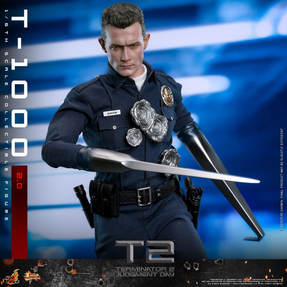 Figura de acción articulada de 30 cm del personaje T-1000 2.0 TERMINATOR 2 MOVIE HOT TOYS 1/6 de HOT TOYS