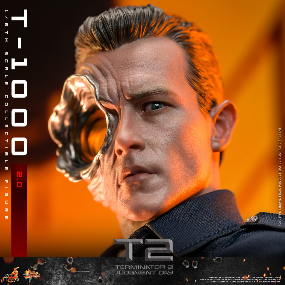 Figura de acción articulada de 30 cm del personaje T-1000 2.0 TERMINATOR 2 MOVIE HOT TOYS 1/6 de HOT TOYS