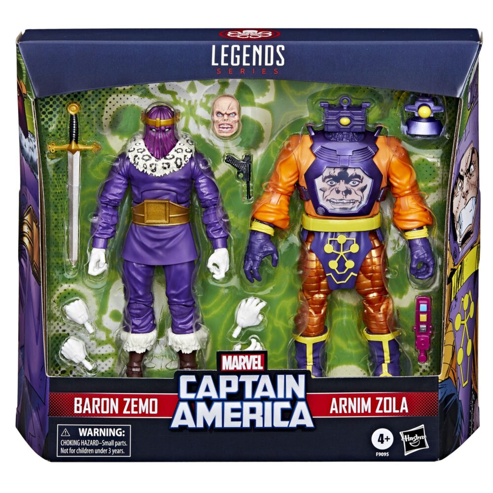 Pack de 2 figuras de acción articulada de 16 cm del personaje BARON ZEMO & ARNIM ZOLA CAPTAIN AMERICA MARVEL LEGENDS SERIES de HASBRO