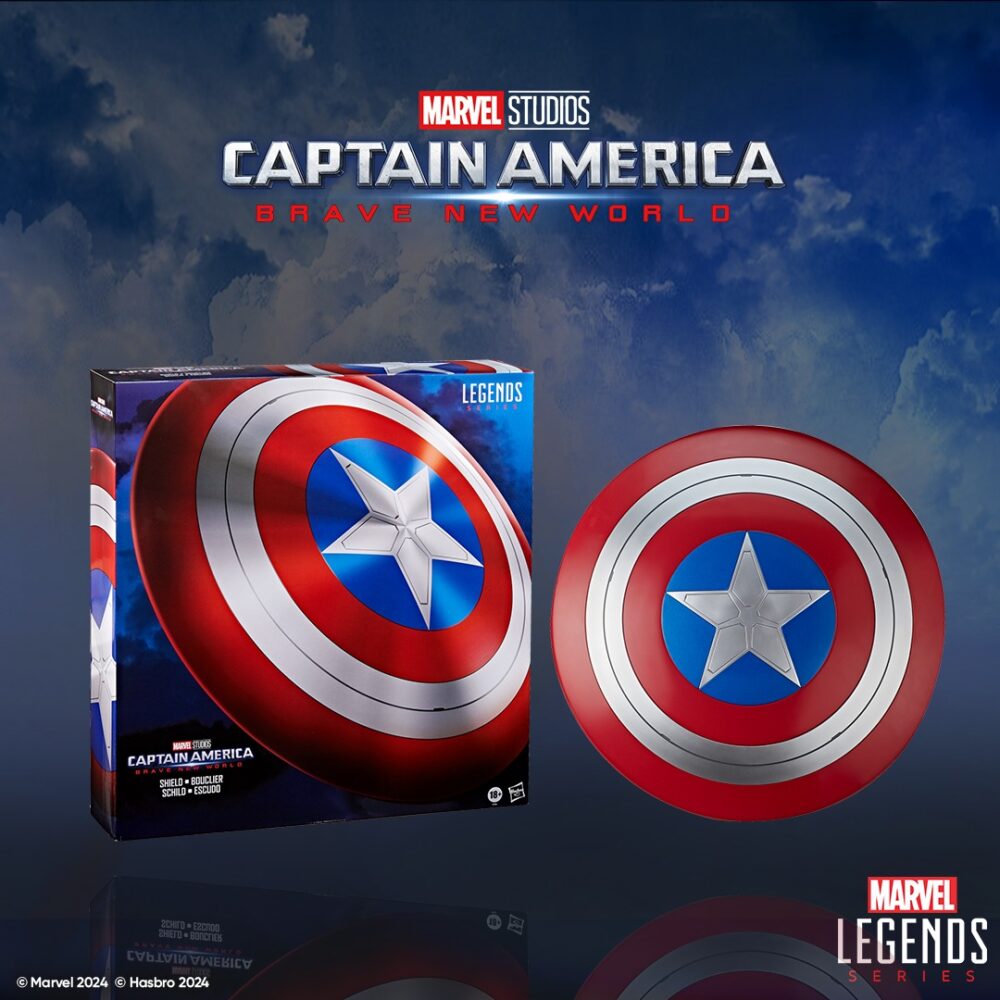 Escudo réplica escala 1:1 de ESCUDO CAPITÁN AMÉRICA BRAVE NEW WORLD MARVEL LEGENDS de HASBRO