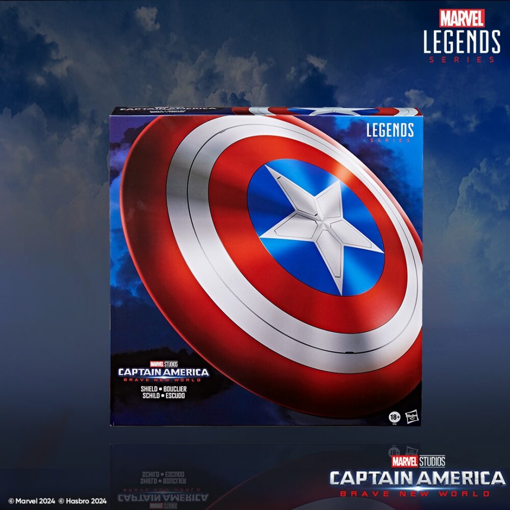 Escudo réplica escala 1:1 de ESCUDO CAPITÁN AMÉRICA BRAVE NEW WORLD MARVEL LEGENDS de HASBRO