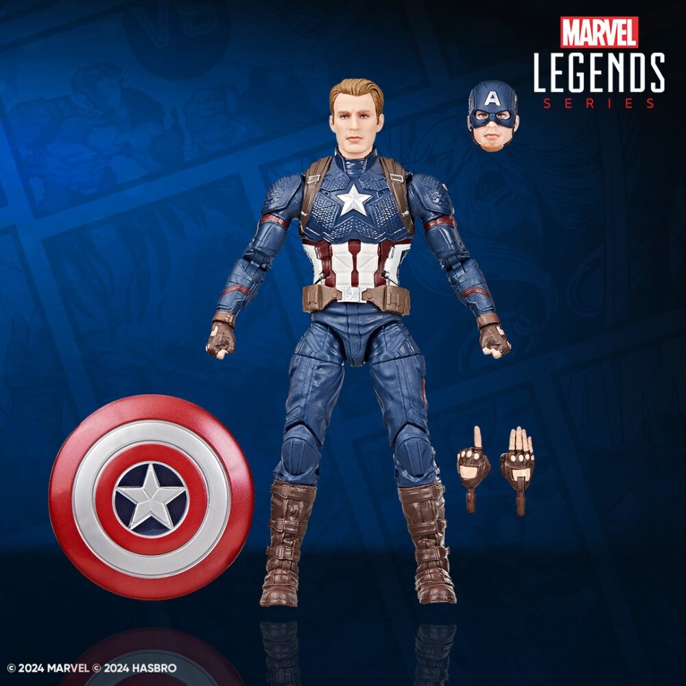 Figura de acción articulada del personaje CAPITÁN AMÉRICA ENDGAME MARVEL LEGENDS de HASBRO