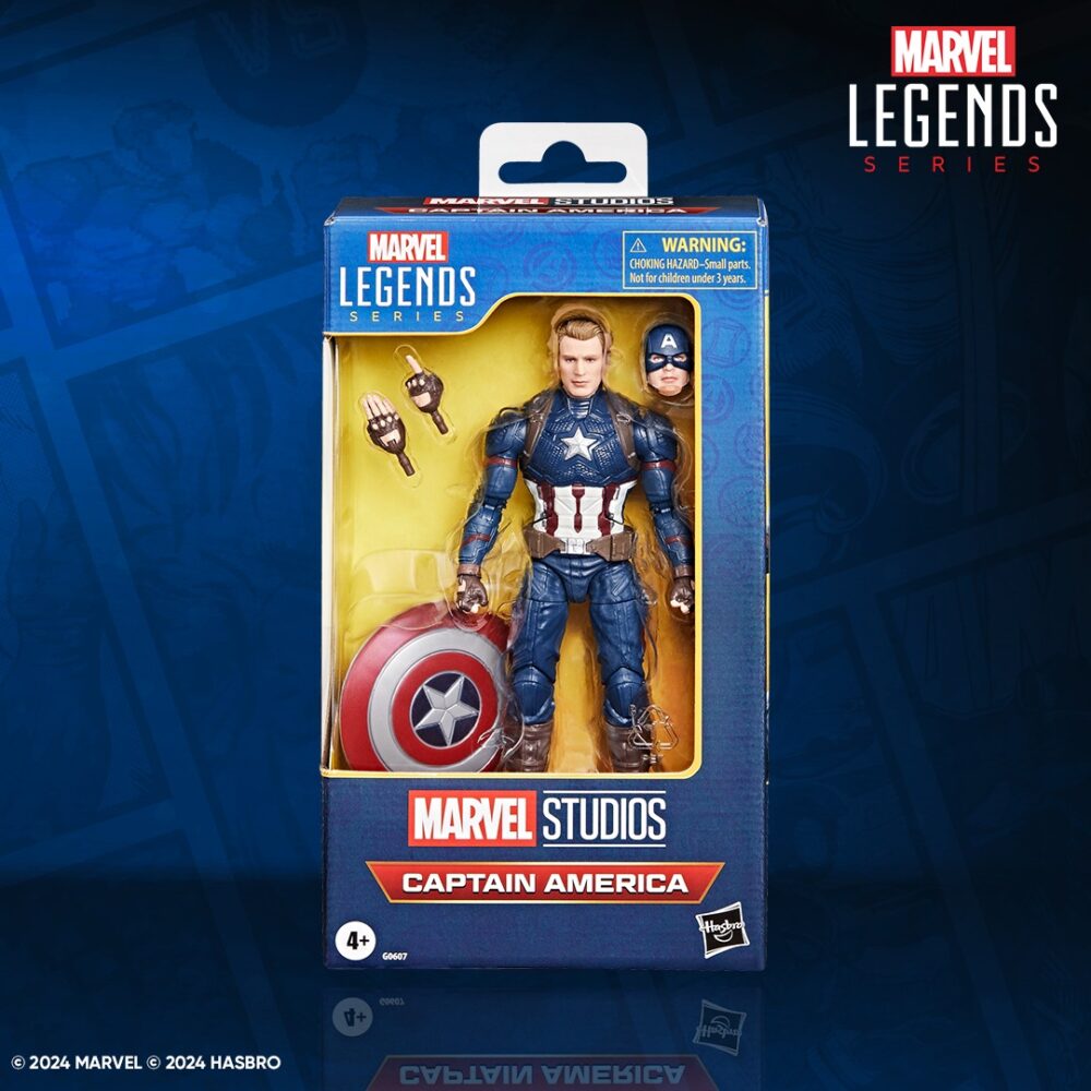 Figura de acción articulada del personaje CAPITÁN AMÉRICA ENDGAME MARVEL LEGENDS de HASBRO