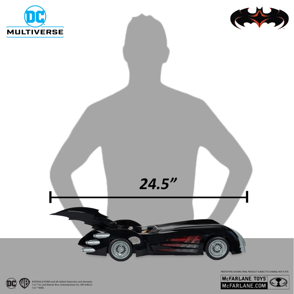 Vehículo de acción de 50 cm de BATMOBILE BATMAN & ROBIN DC MULTIVERSE de la marca Mcfarlane toys