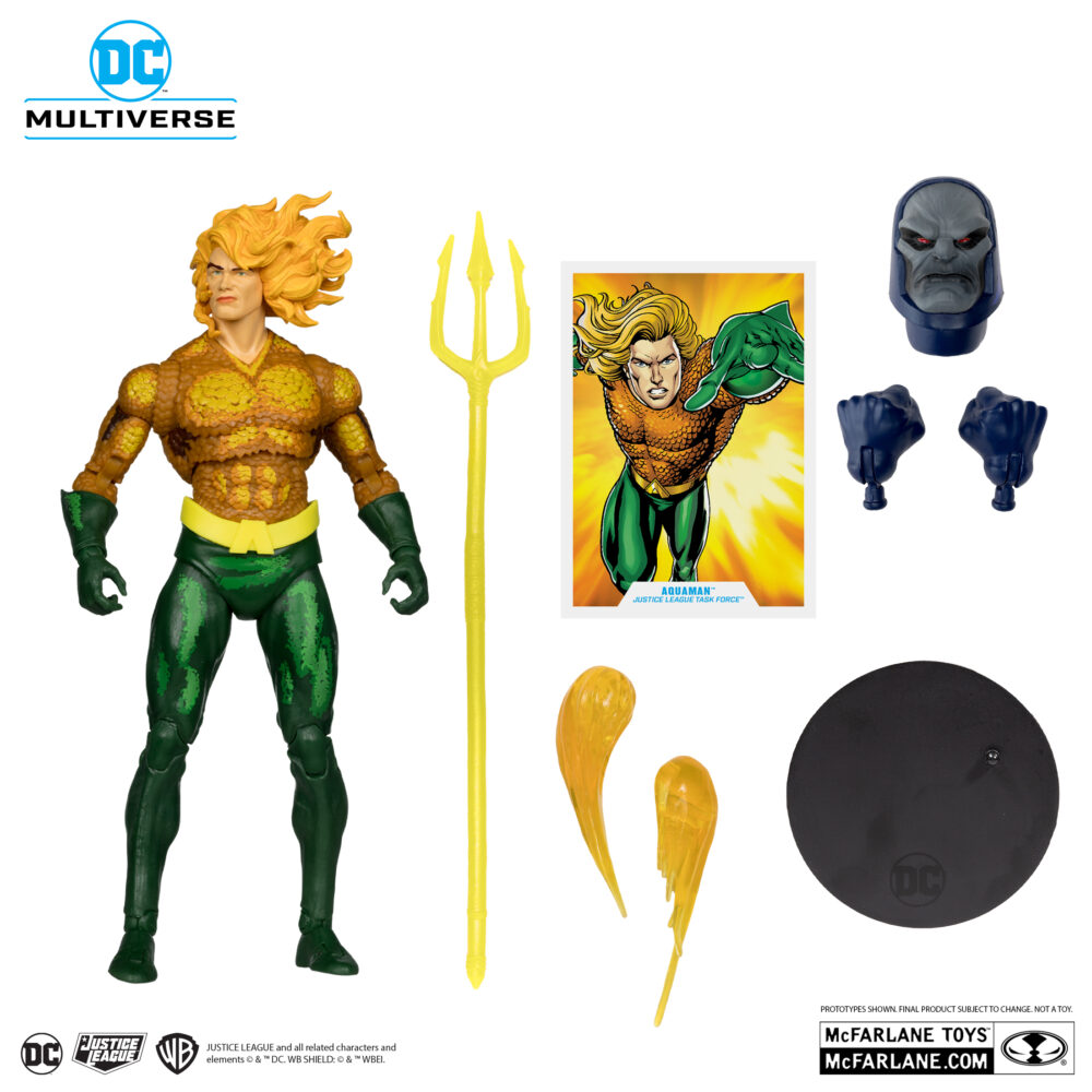 Figura de acción articualda de 17 cm delpersonaje AQUAMAN JUSTICE LEAGUE TASK FORCE DC MULTIVERSE de MARCFARLANE TOYS