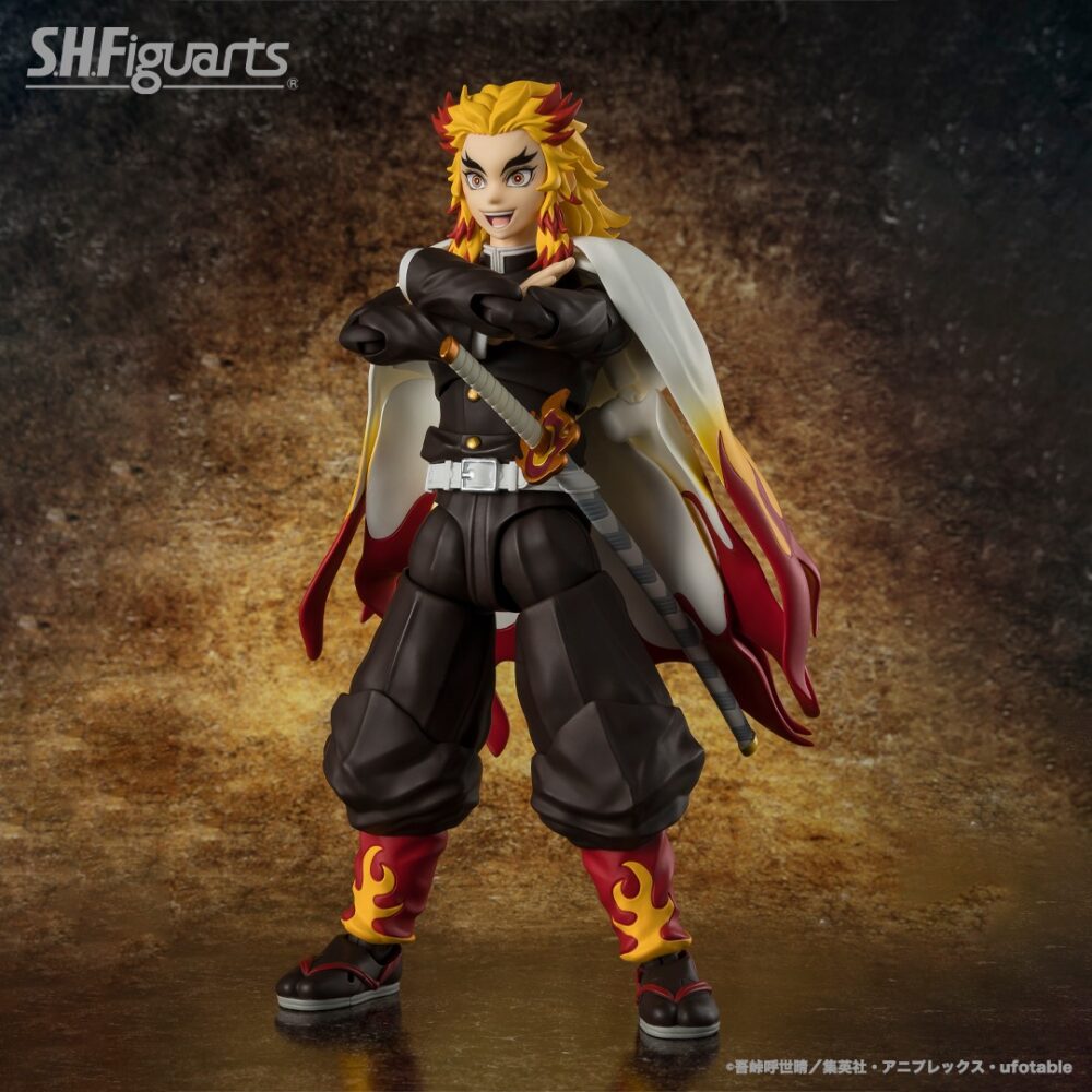 Figura de acción articulada de 15 cm del personaje KYOJURO RENGOKU DEMON SLAYER SH FIGUARTS de Tamashii Nations