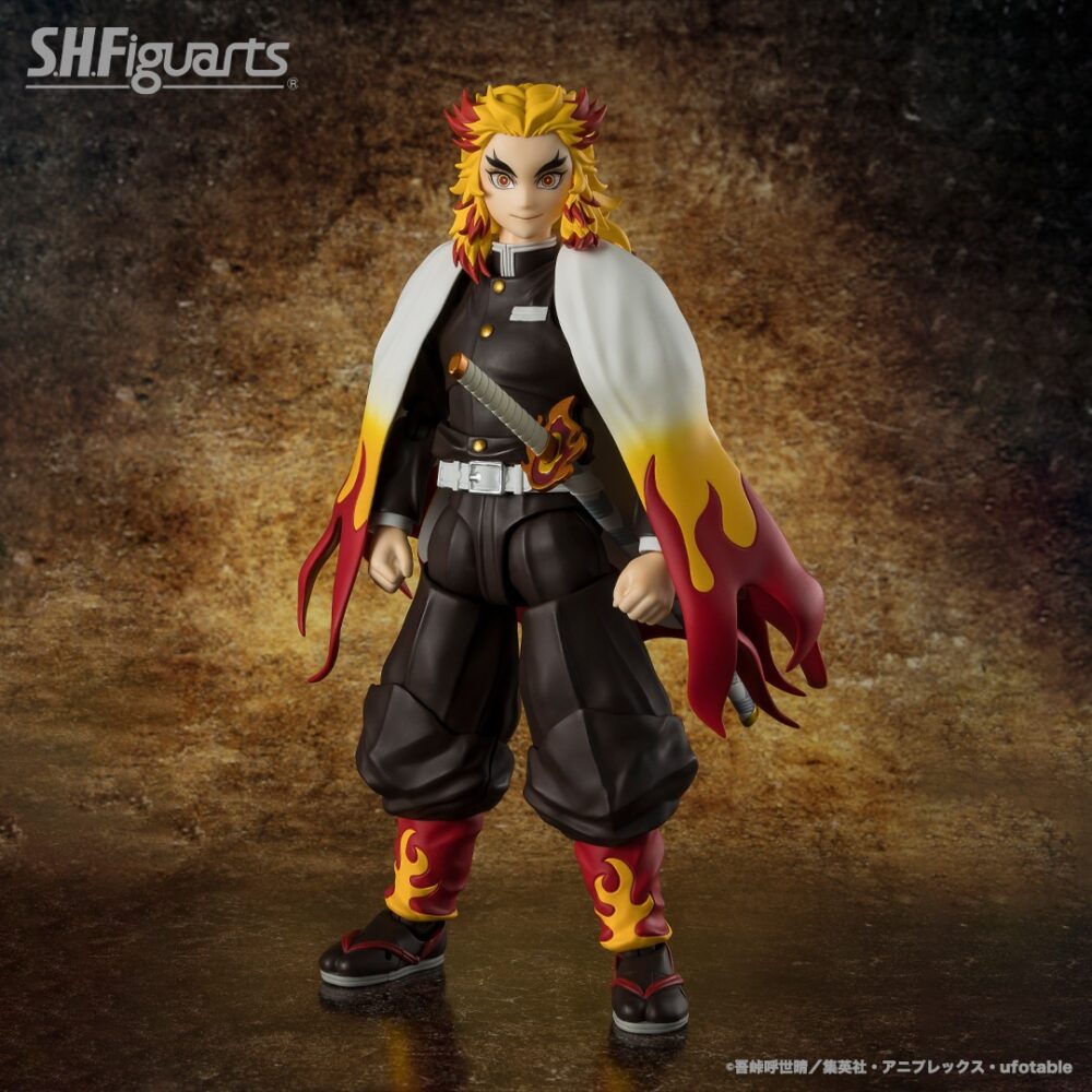 Figura de acción articulada de 15 cm del personaje KYOJURO RENGOKU DEMON SLAYER SH FIGUARTS de Tamashii Nations