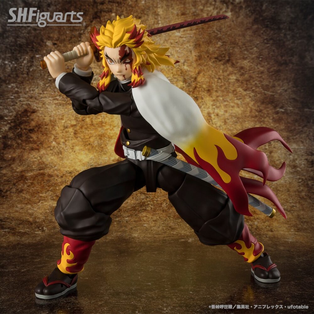 Figura de acción articulada de 15 cm del personaje KYOJURO RENGOKU DEMON SLAYER SH FIGUARTS de Tamashii Nations