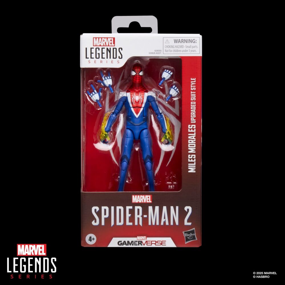 Figura de acción articulada de 16 cm del personaje MILES MORALES UPGRADED SUIT GAMERVERSE MARVEL LEGENDS de HASBRO