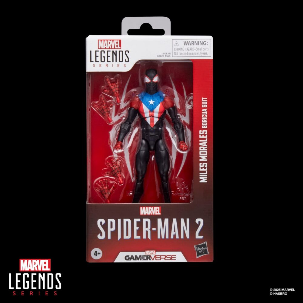 Figura de acción articulada de 16 cm del personaje MILES MORALES BORICUA SUIT GAMERVERSE MARVEL LEGENDS de HASBRO