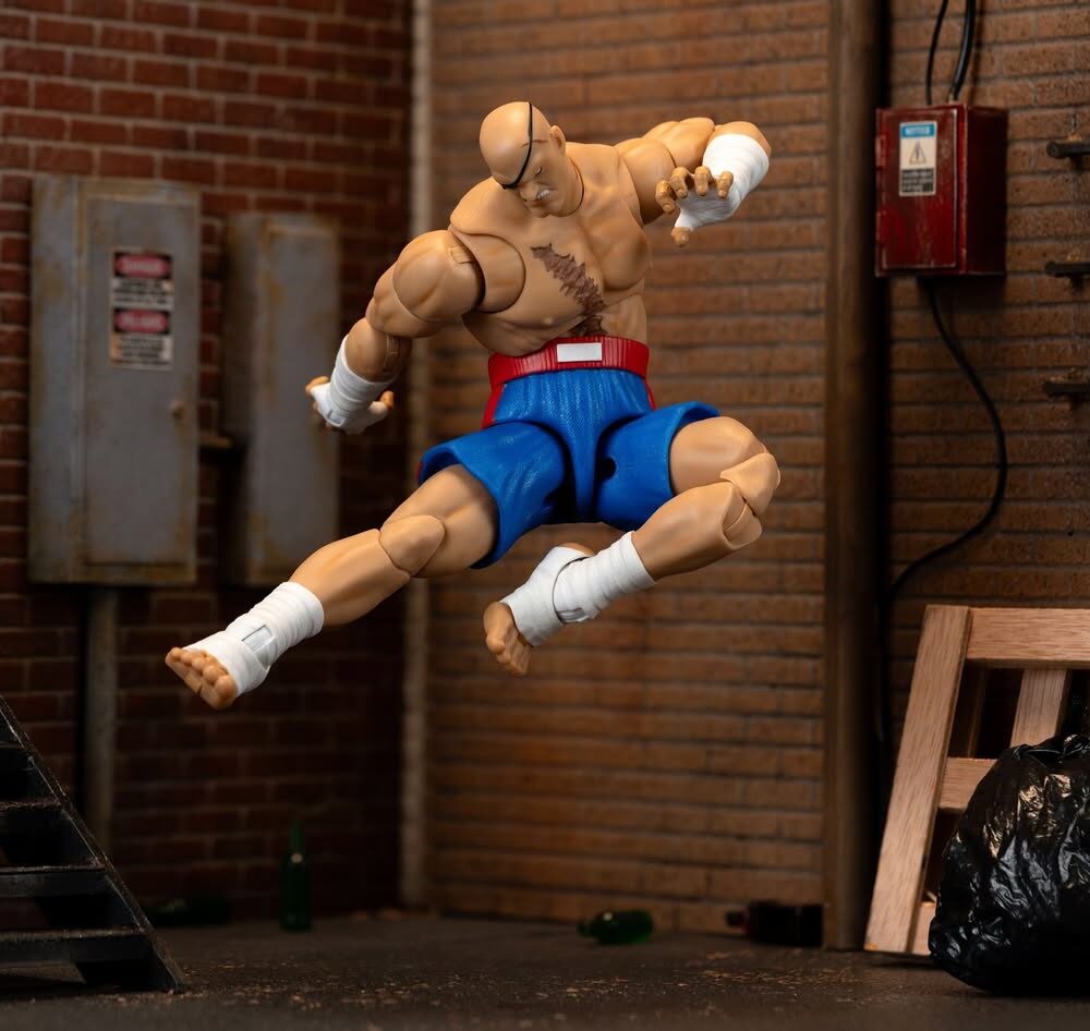 Figura de acción articulada de 16 cm del personaje SAGAT ULTRA STREET FIGHTER II: THE FINAL CHALLENGERS de JADA TOYS