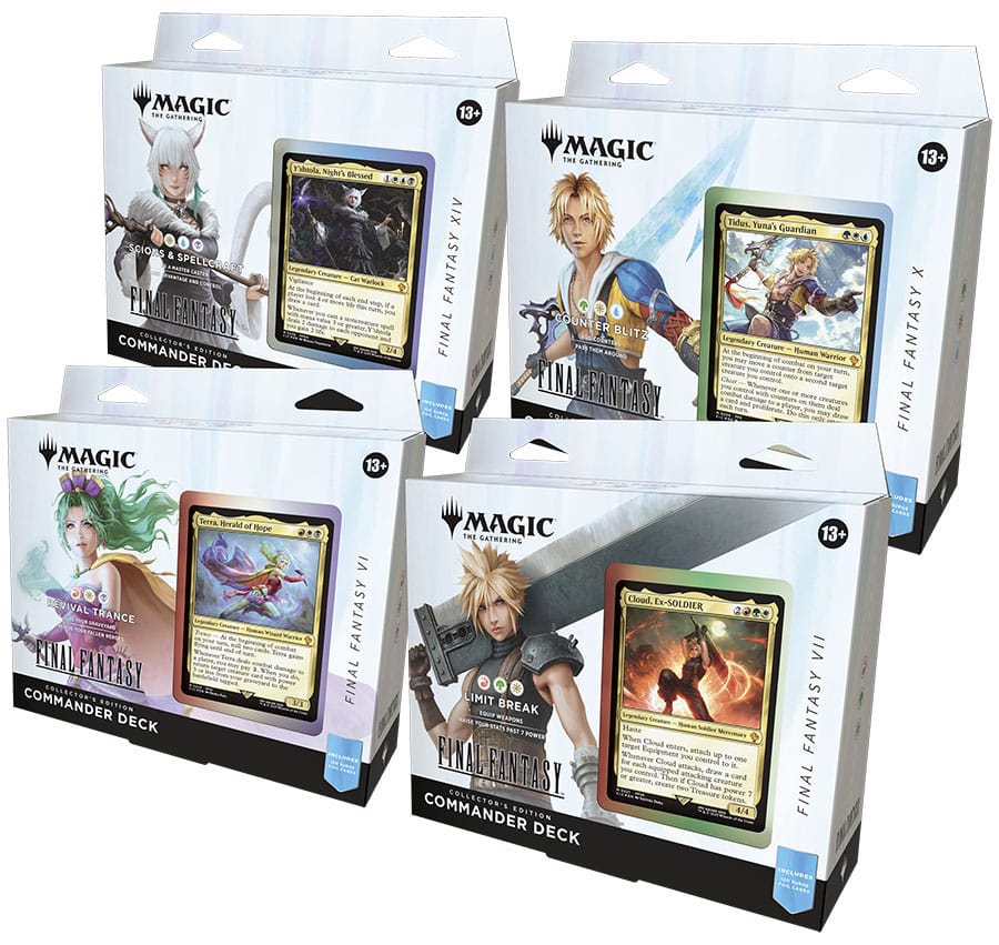 PACK MAZOS DE COMMANDER EDICIÓN COLECCIONISTA MAGIC THE GATHERING FINAL FANTASY (INGLÉS) Magic: The Gathering – Cartas, Mazos y Accesorios Descubre nuestra amplia selección de productos de Magic: The Gathering (MTG), el legendario juego de cartas coleccionables que ha cautivado a jugadores de todo el mundo desde 1993. Encuentra mazos preconstruidos, sobres de expansión, cartas sueltas y todo lo que necesitas para potenciar tu estrategia en cada partida.