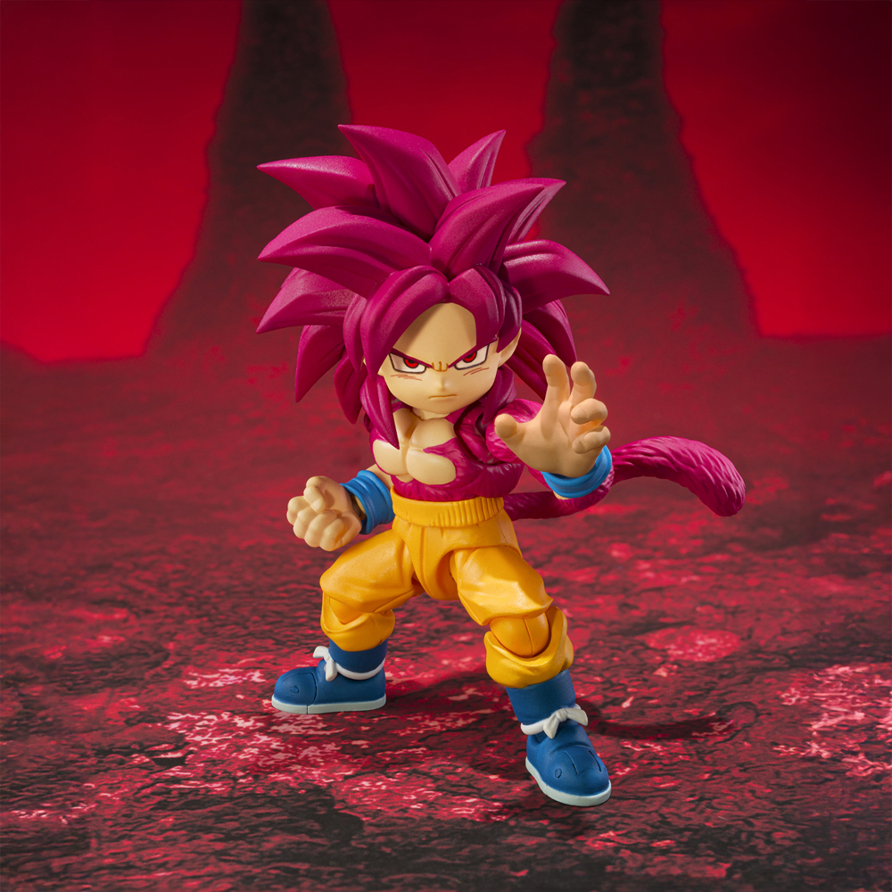 Figura de 8 cm del personaje SON GOKU SUPER SAIYAN 4 MINI DAIMA DRAGON BALL SH FIGUARTS de TAMASHII NATIONS